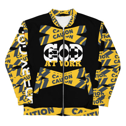 Caution God At Work | Unisex Bomber Jacket